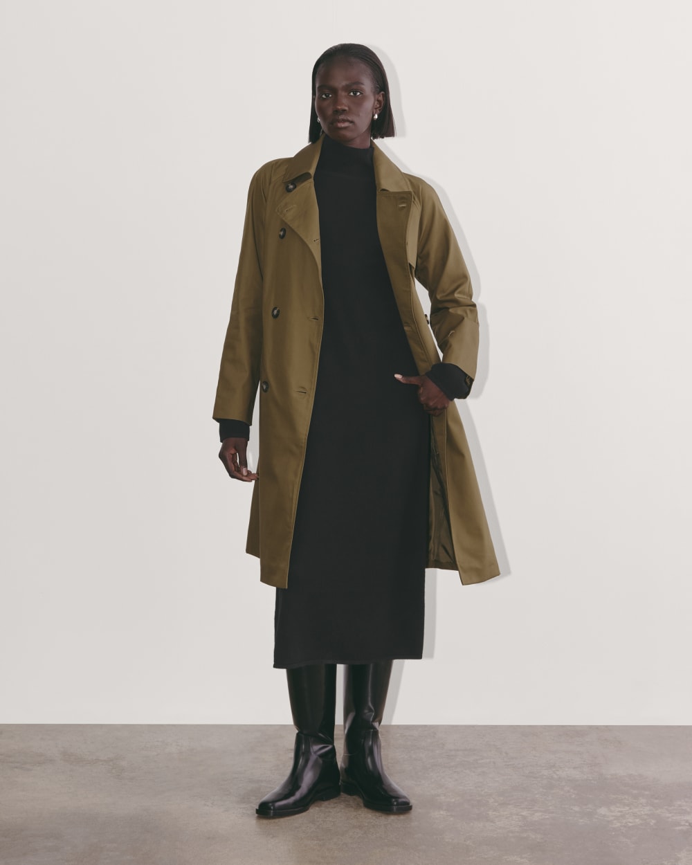 The Turtleneck Sweater Dress In Cashmere | Black - Image 6