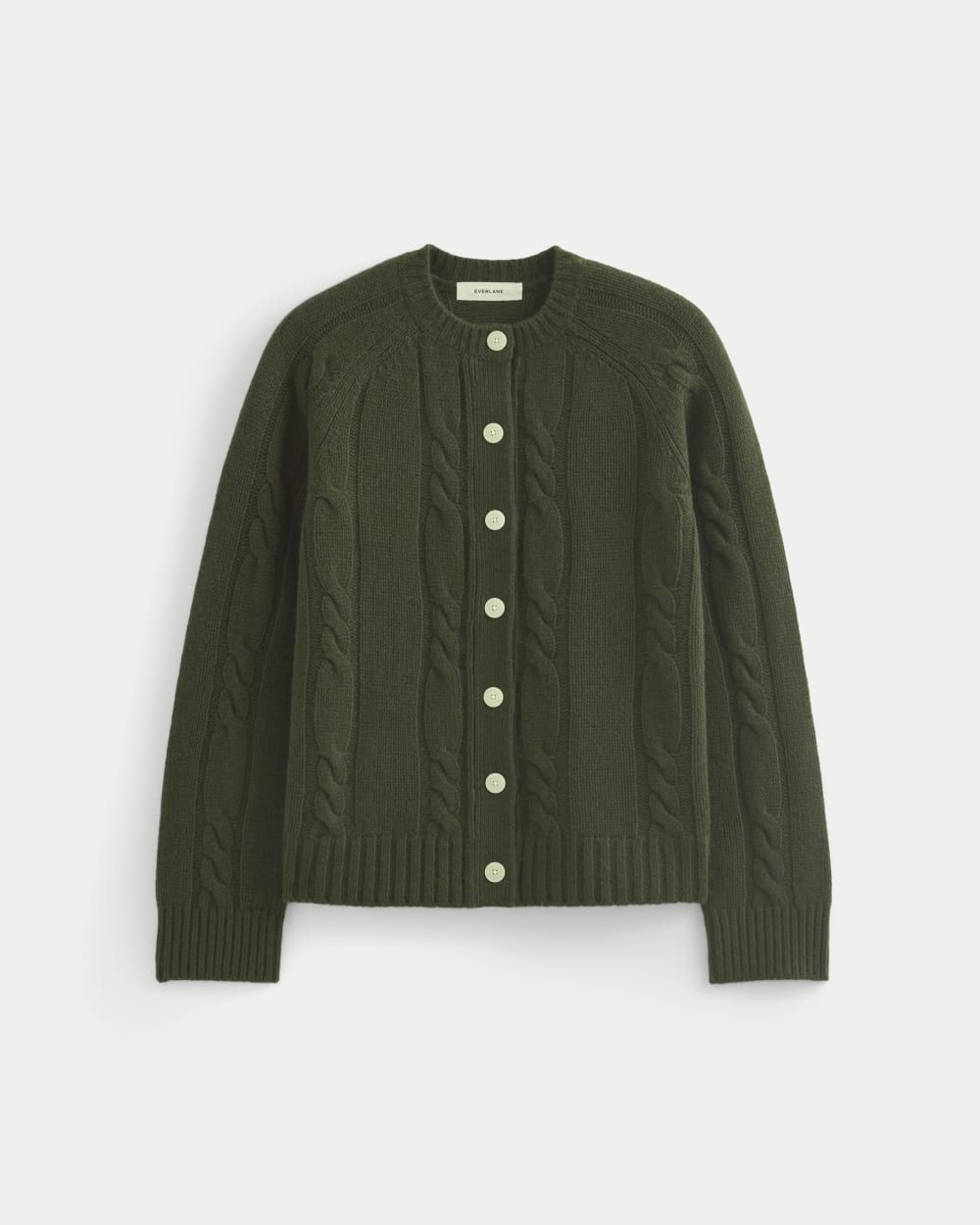 Alternative view of Cable Cardigan In Extrafine Luxe Merino | Dark Forest