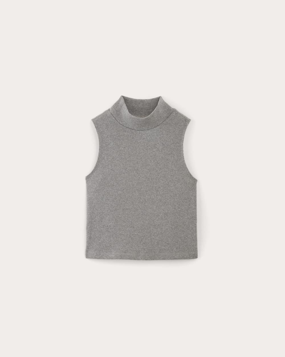 Alternative view of The Ribbed Mockneck Tank | Mid Heather Grey