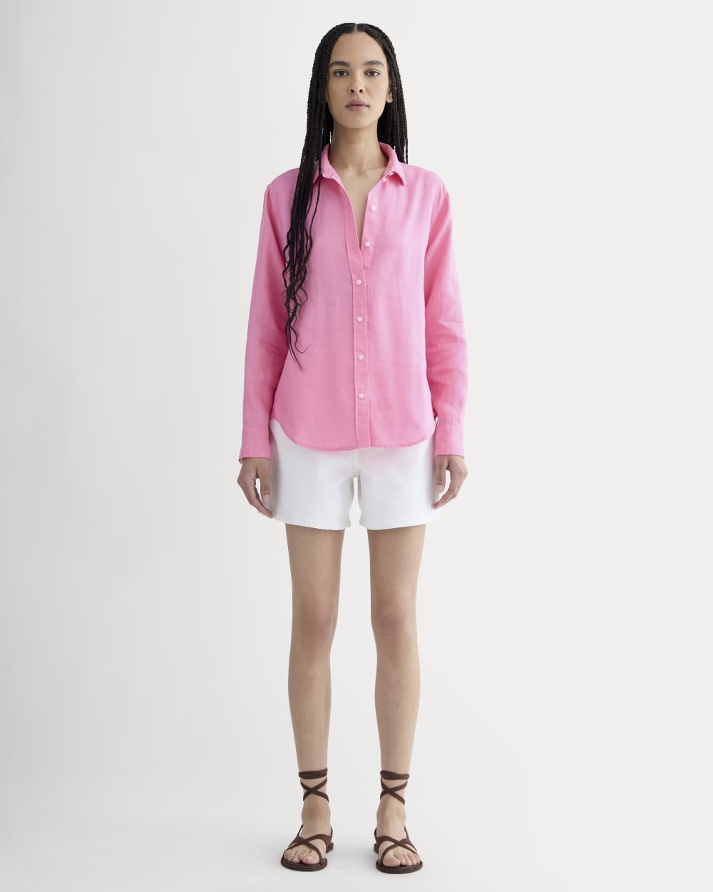 The Must-Have Shirt In Linen | Deep Pink - Image 3