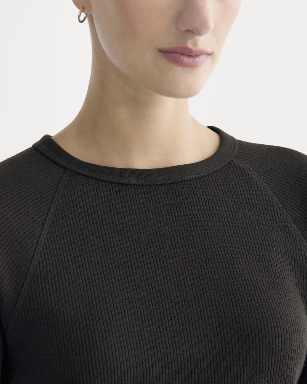 Slim-Fit Crew In Cozy Waffle | Black - Image 4