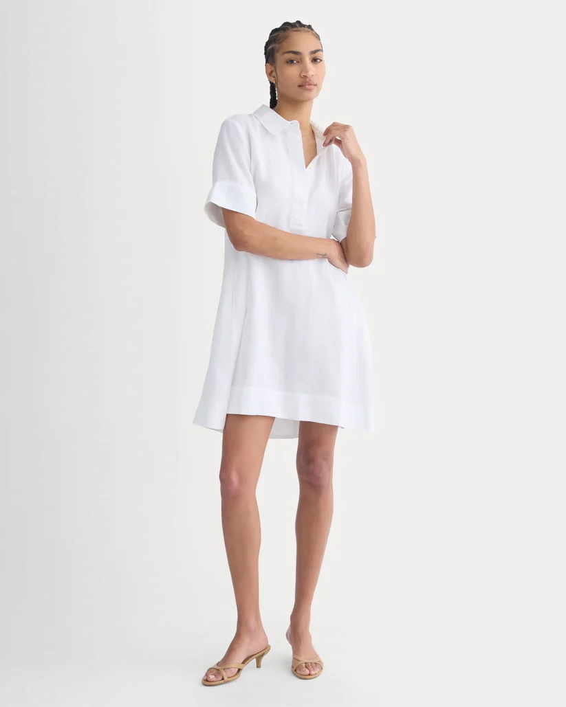 Mini Popover Shirtdress in Linen