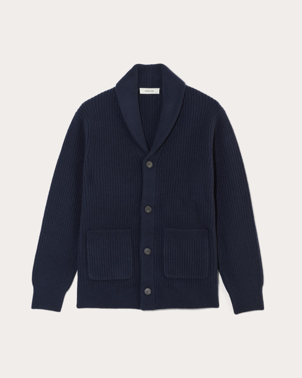 Alternative view of The Felted Merino Shawl Collar Cardigan | Deep Navy