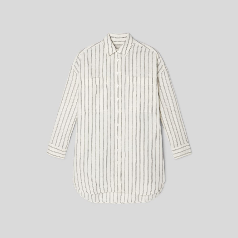 Alternative view of The Way-Long Linen Shirt | Black / Canvas Tan