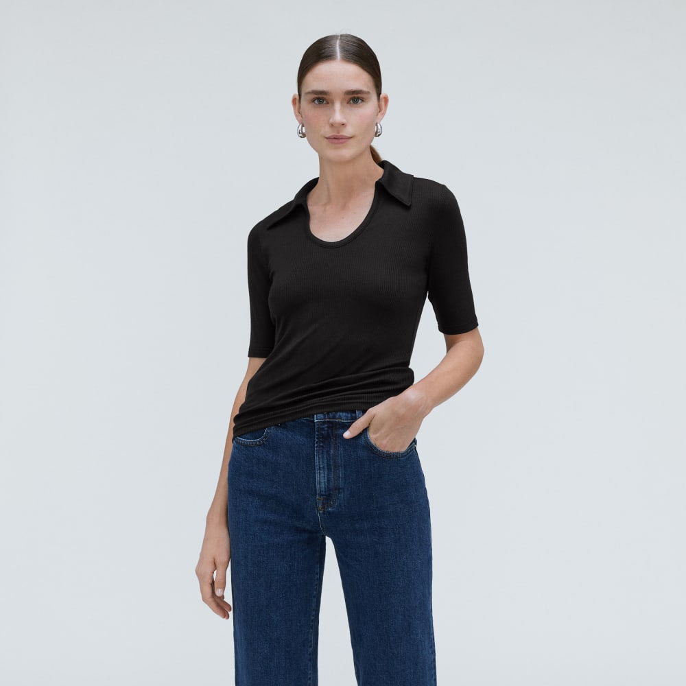 Alternative view of The Super-Soft Short Sleeve Polo | Black