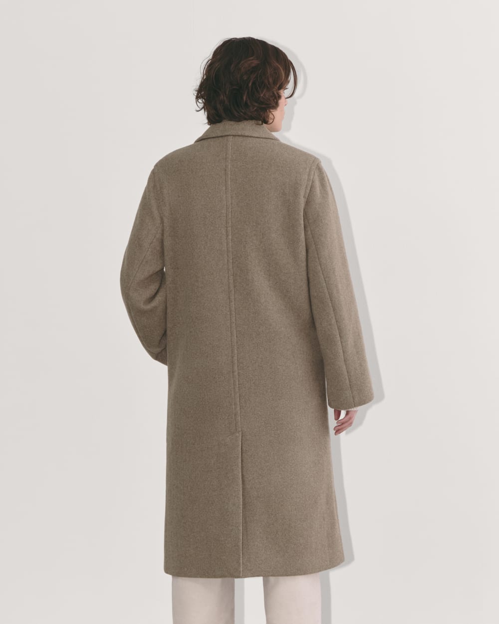 The Double-Breasted Coat In Wool | Heather Taupe - Image 5