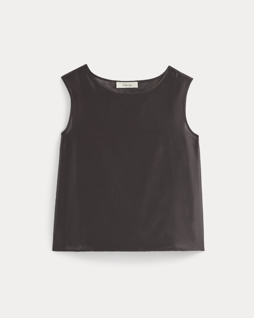 Alternative view of Sleeveless Top In Cotton-Silk Organza | Dark Chocolate