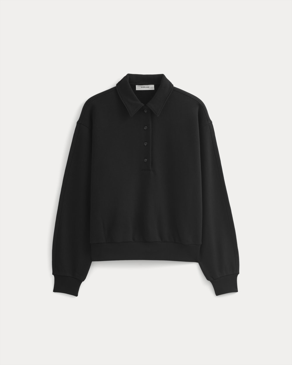 Alternative view of Lightweight Terry Polo Sweatshirt | Black