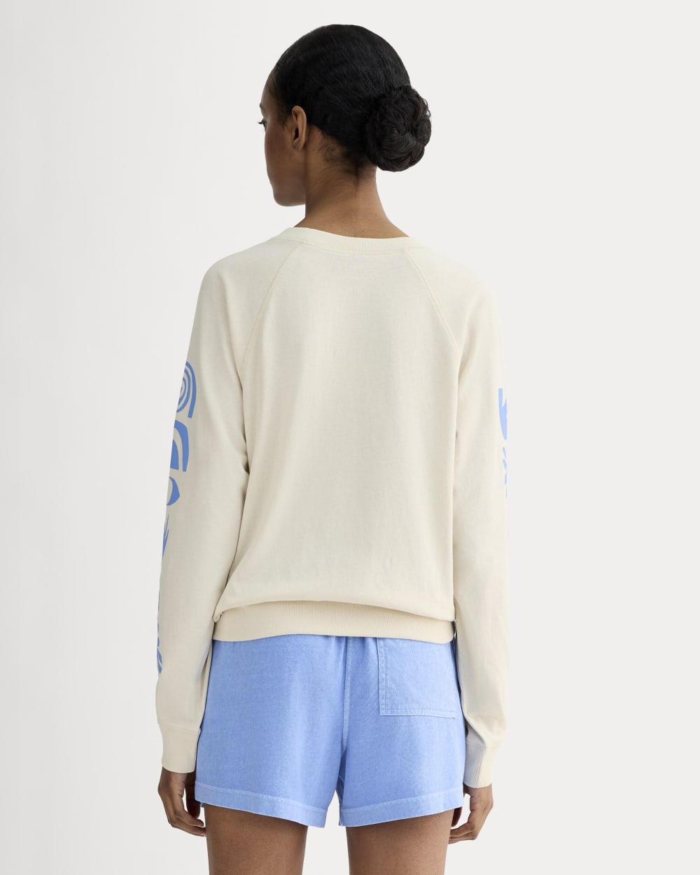 The Everlane X Parks Project Off-Duty Long-Sleeve Tee | Natural / Granada Sky Blue - Image 5