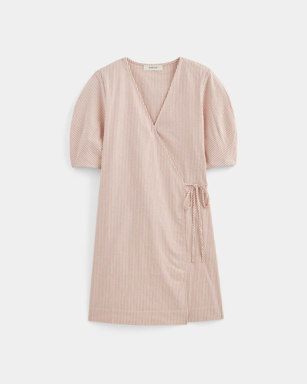 Alternative view of The Seersucker Mini Wrap Dress | Soft Orange