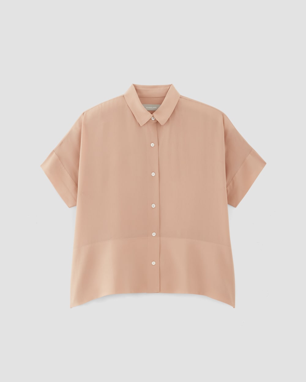 Alternative view of The Boxy Shirt In Washable Silk | Blush Pink