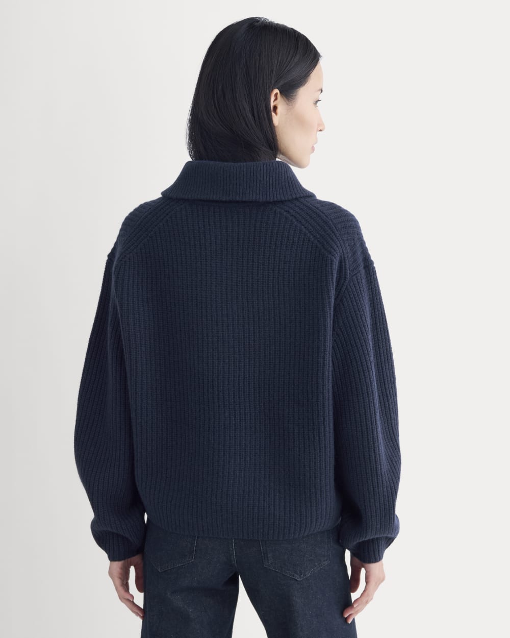 The Half-Zip Sweater In Luxe Merino | Navy - Image 5