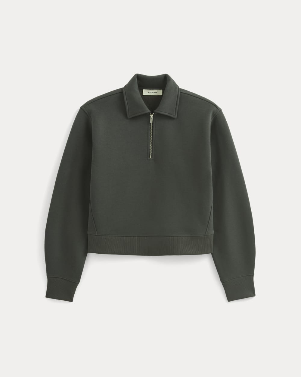 Alternative view of Luxe Fleece Zip Polo | Washed Black