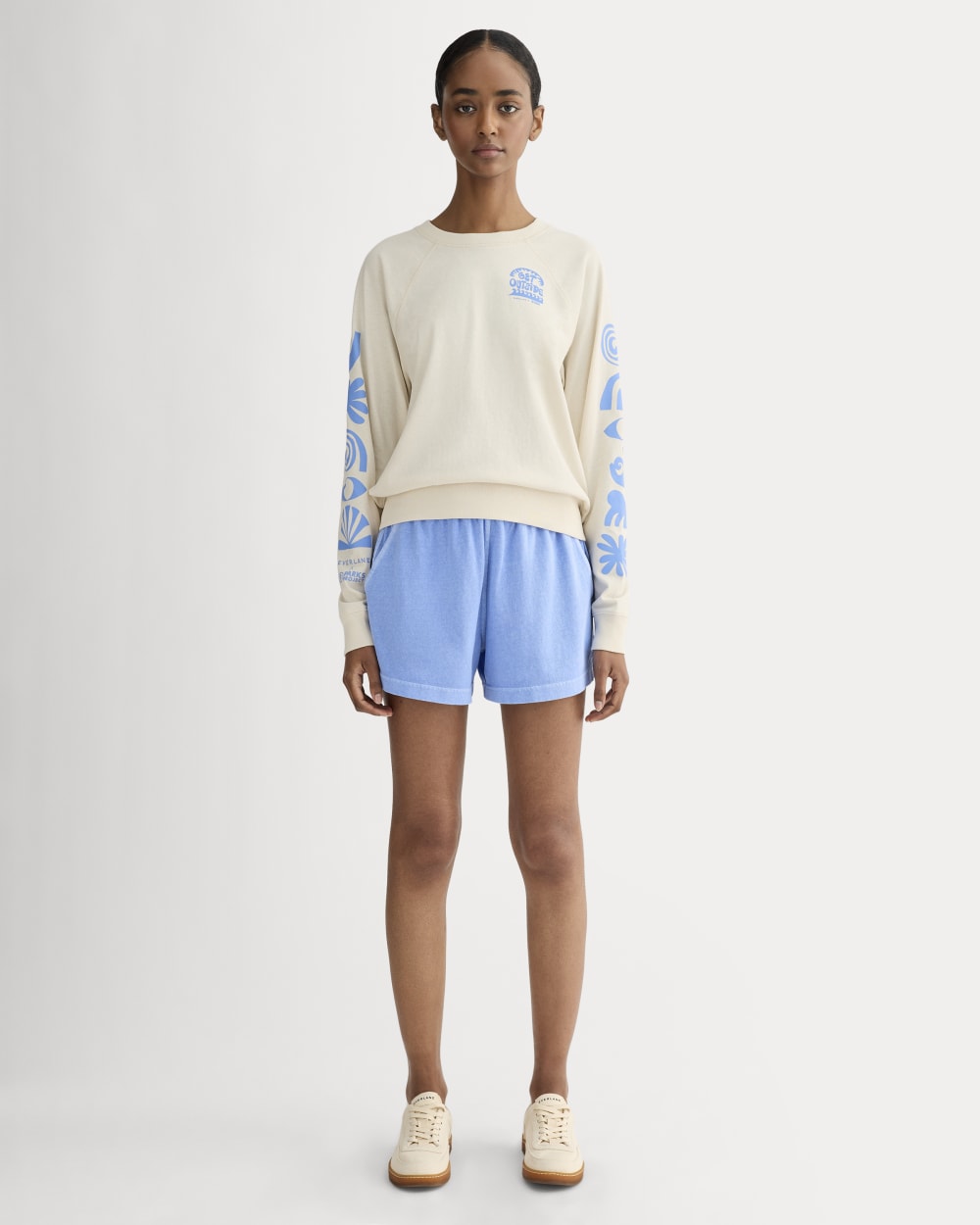 The Everlane X Parks Project Off-Duty Long-Sleeve Tee | Natural / Granada Sky Blue - Image 3