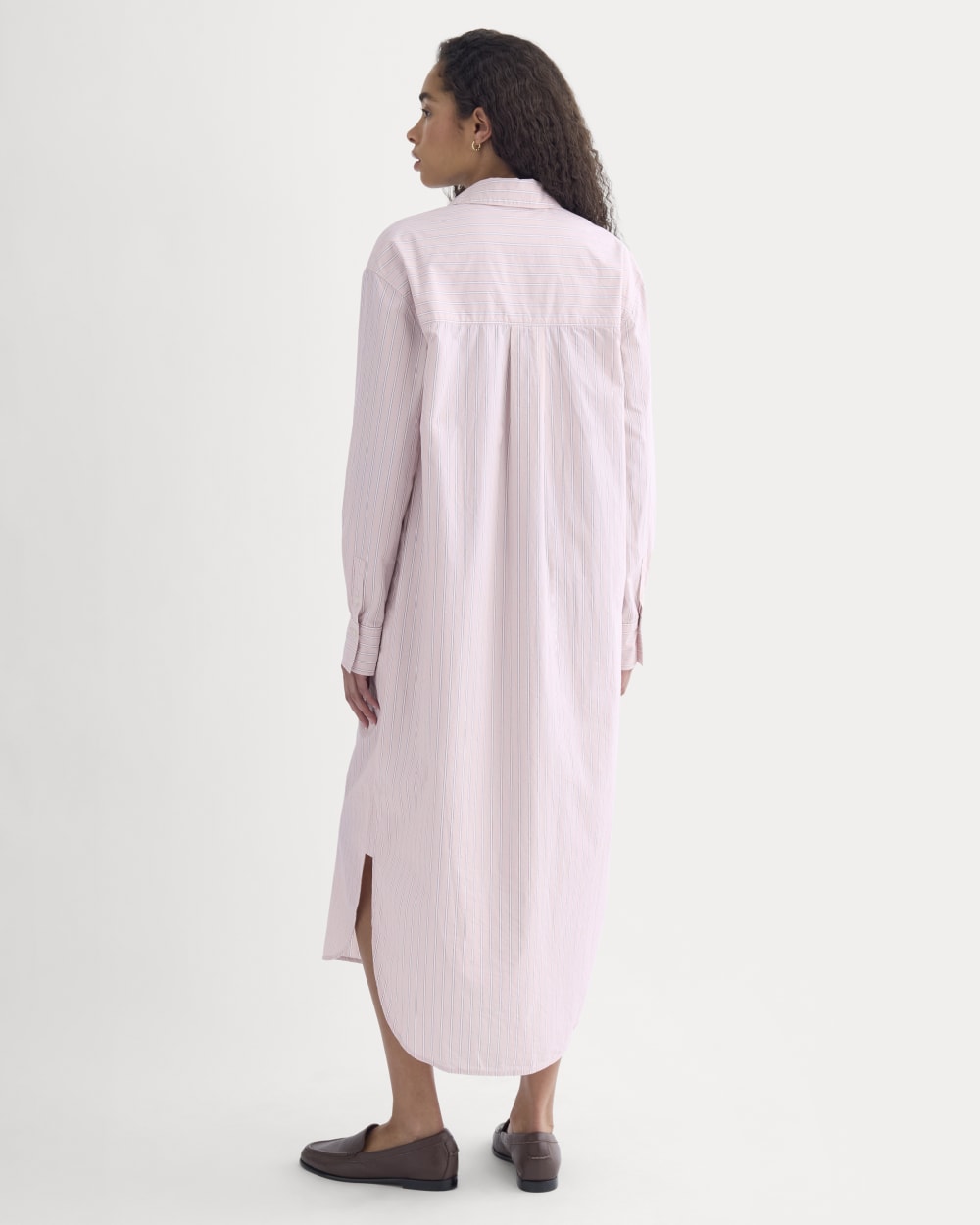 Midi Shirtdress In Ultrasoft Cotton | Burnished Lilac/Gardenia - Image 5