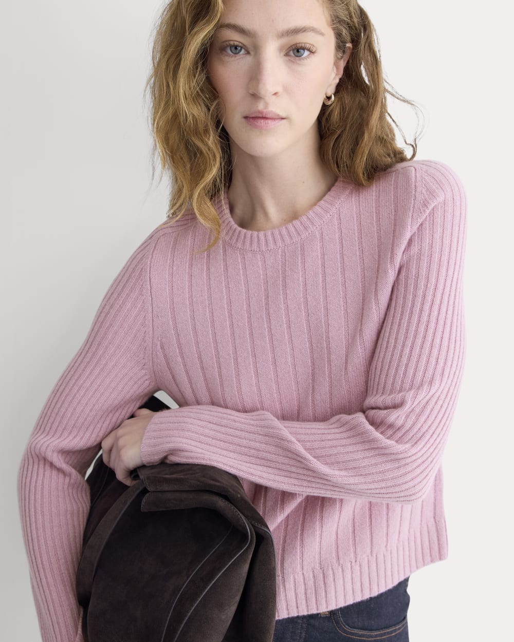 Mix Ribbed Crew In Cashmere | Lilac Crush - Image 4