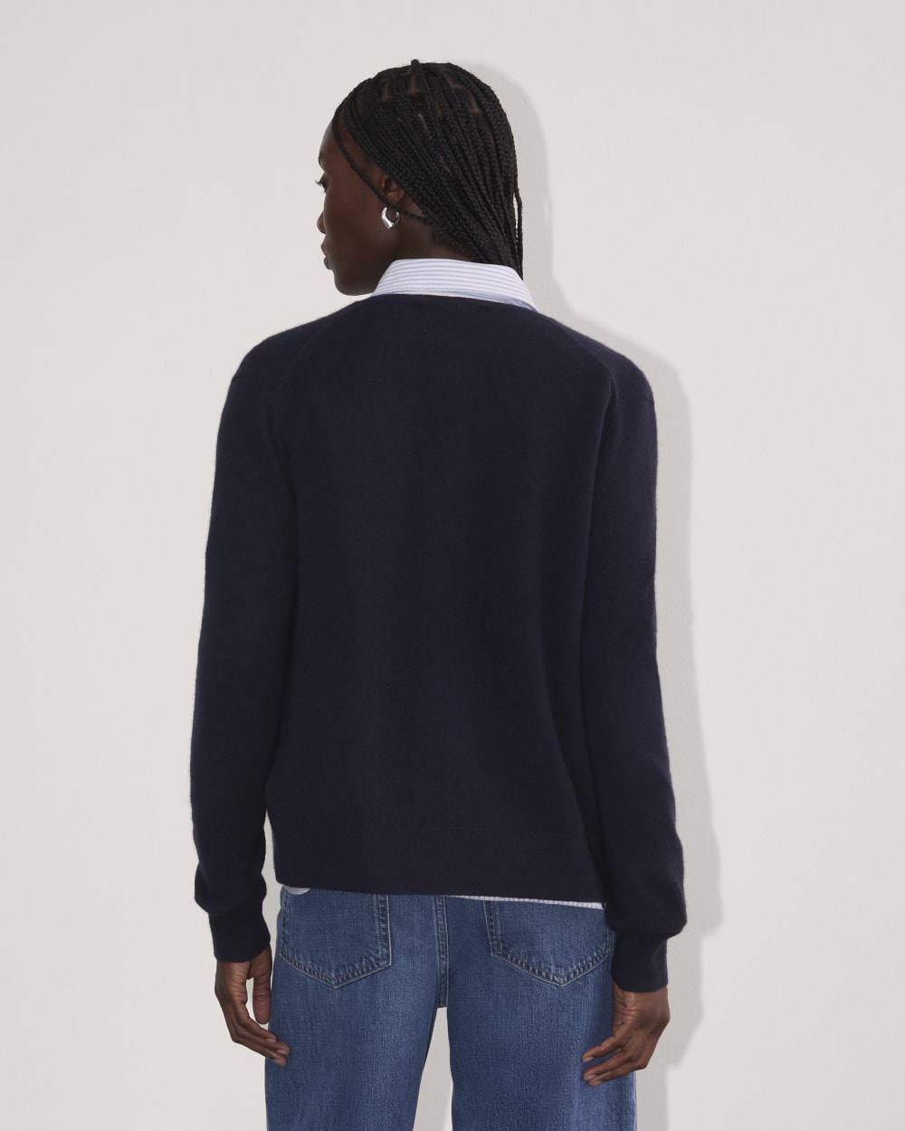 The Classic Cardigan In Cashmere | Navy - Image 5