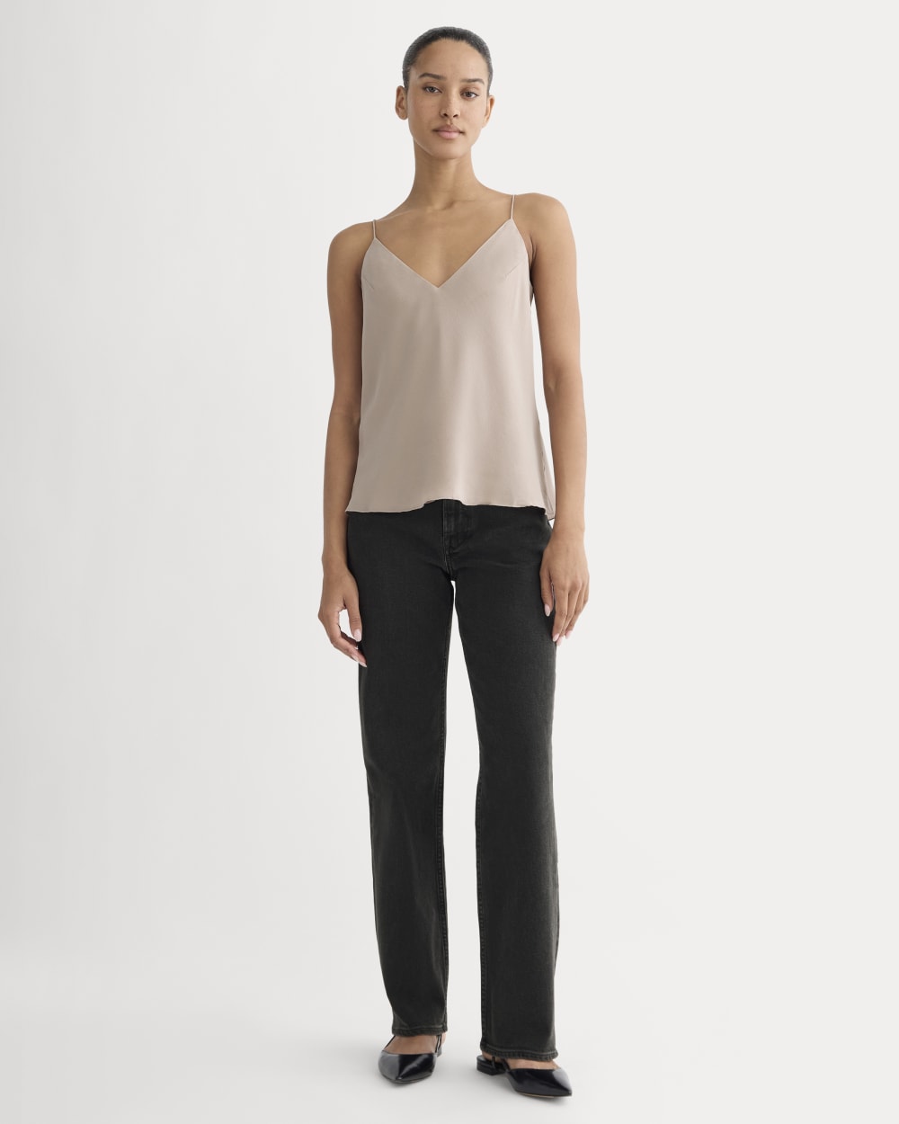 The Tie Back Cami In Washable Silk | Burnt Sugar - Image 3