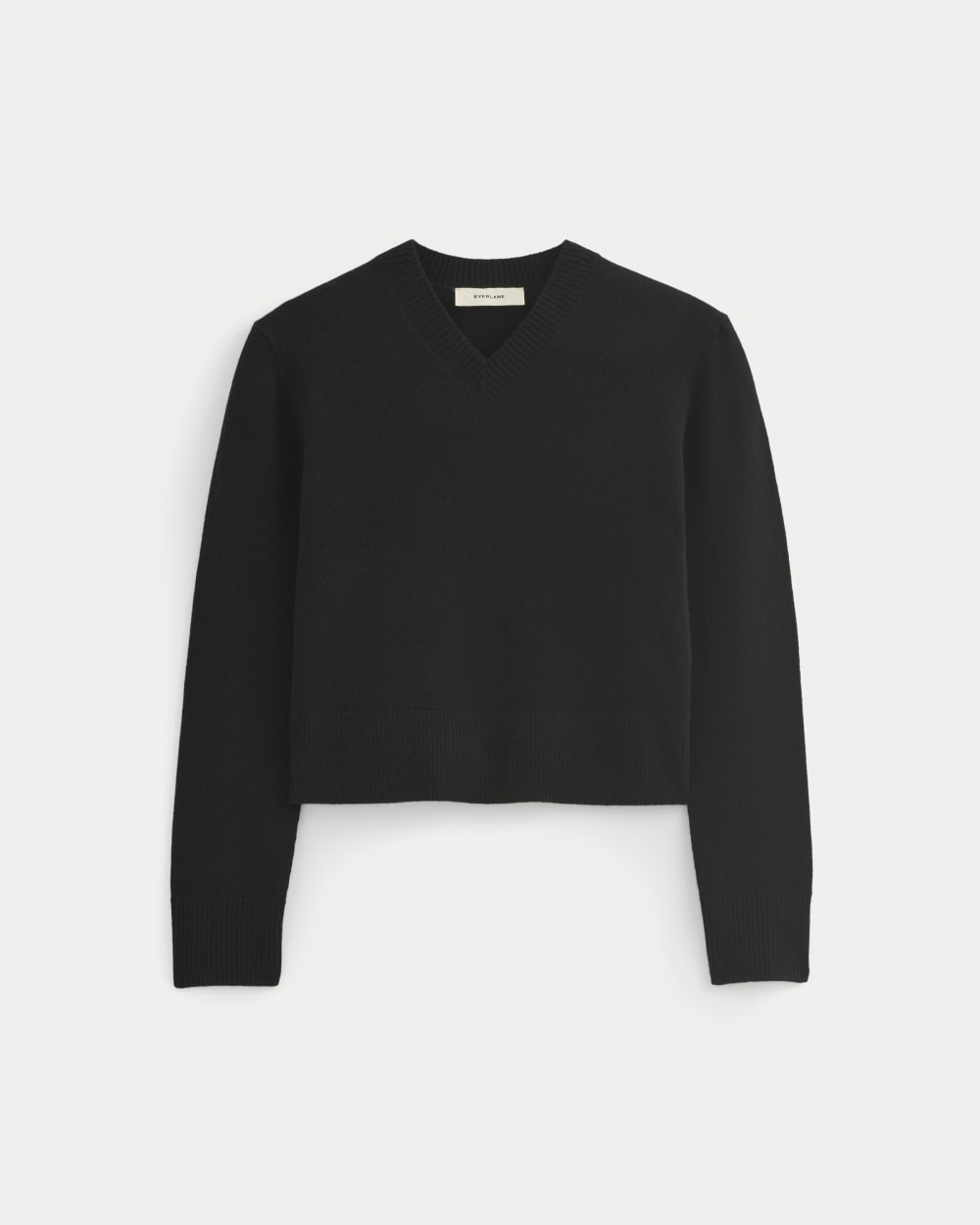 Alternative view of Cashmere Cropped High-V Sweater | Black