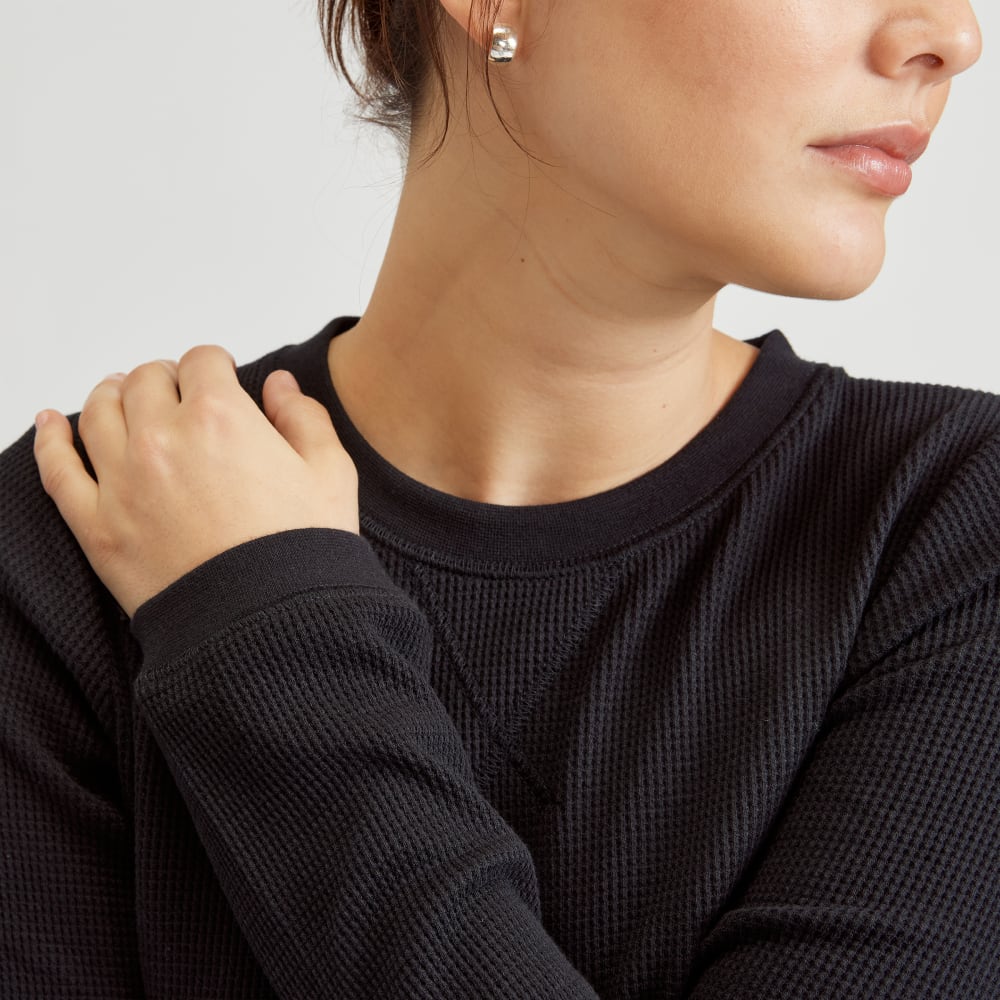 The Organic Cotton Waffle Tee | Black - Image 4