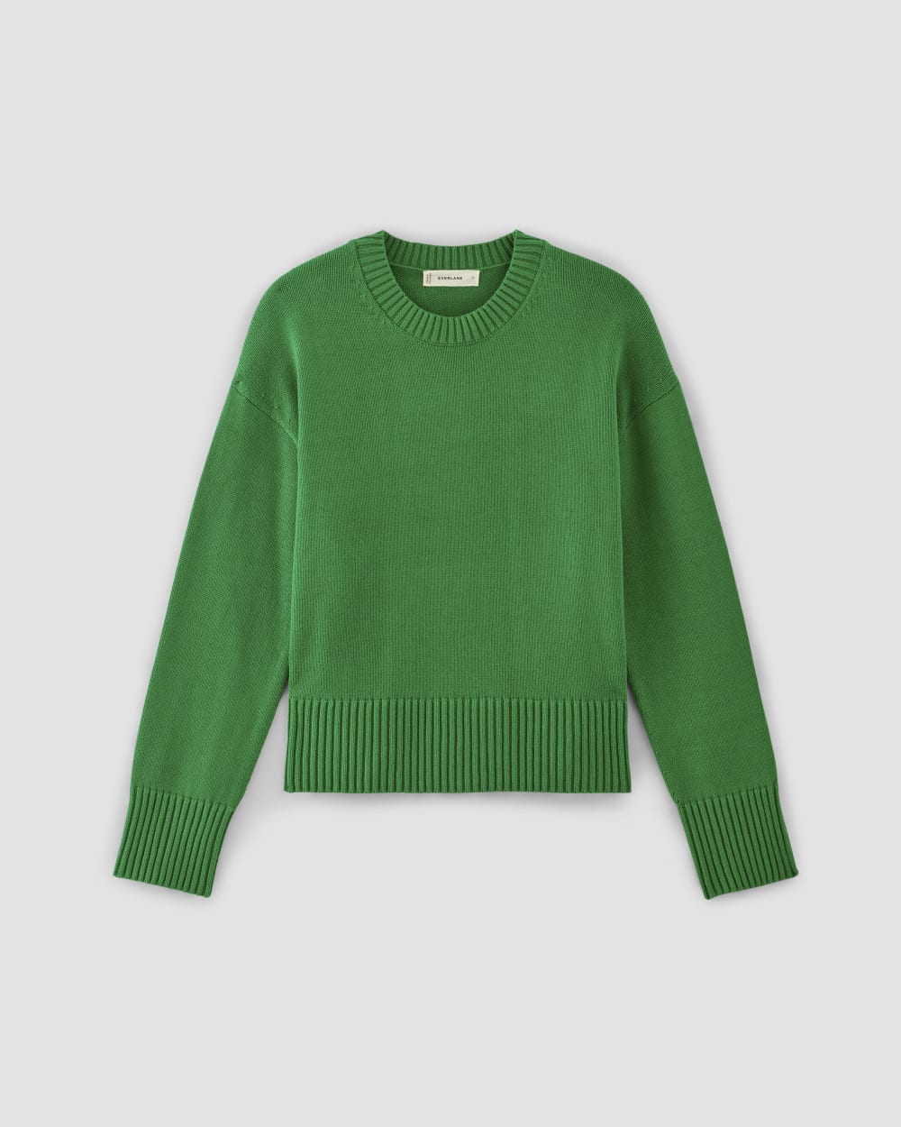 Alternative view of The Boxy Sweater In Everyday Cotton | Grass Green