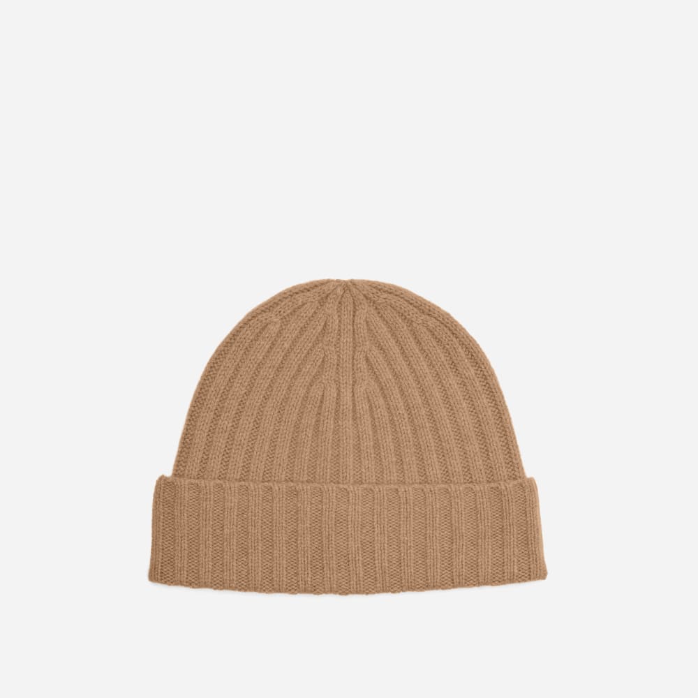 Alternative view of The Cashmere Beanie | Light Camel