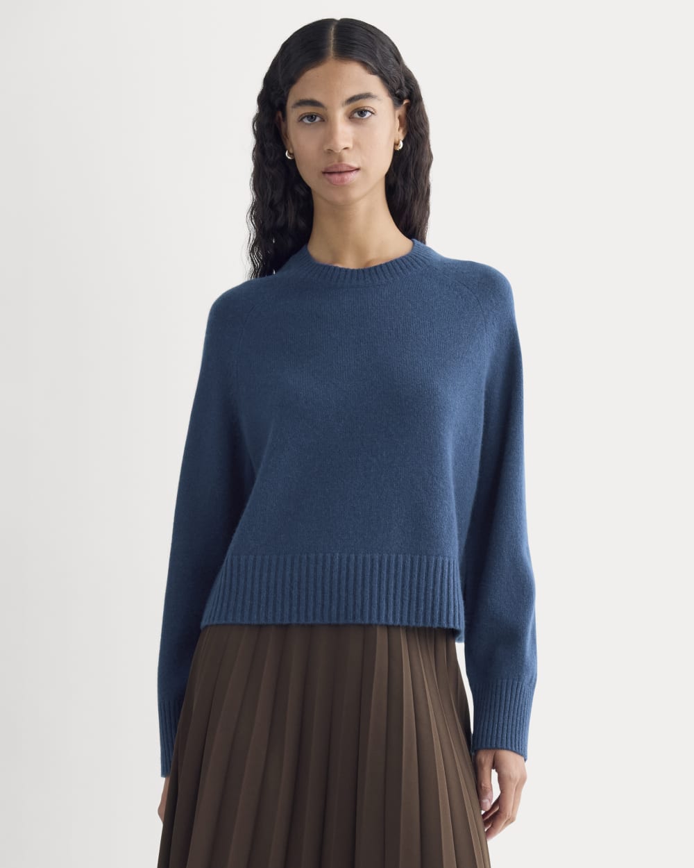 The Boxy Crew In Cashmere | Deep Lazuli Blue - Image 4