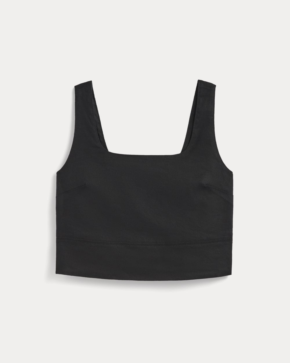 Alternative view of The Square Tank In Stretch Linen | Black