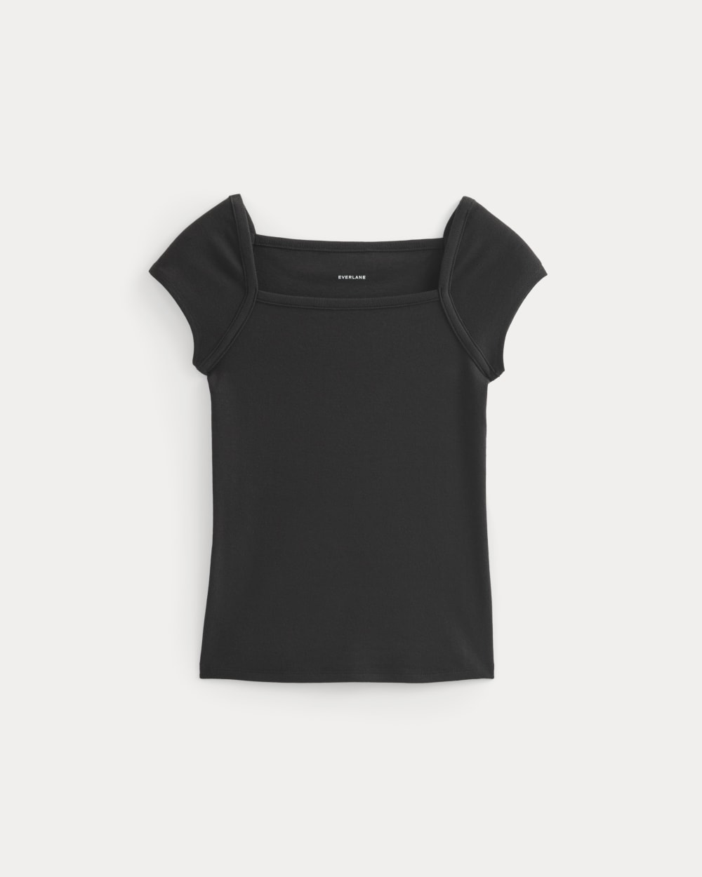 Alternative view of RetroSoft Cotton Square-Neck Tee | Black