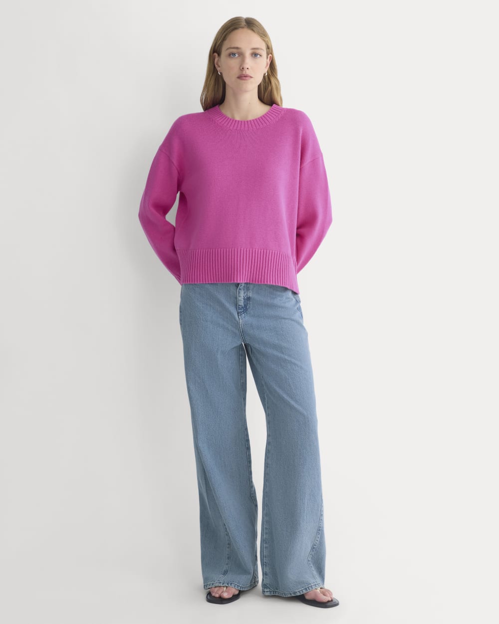 The Boxy Sweater In Everyday Cotton | Rose Violet - Image 3