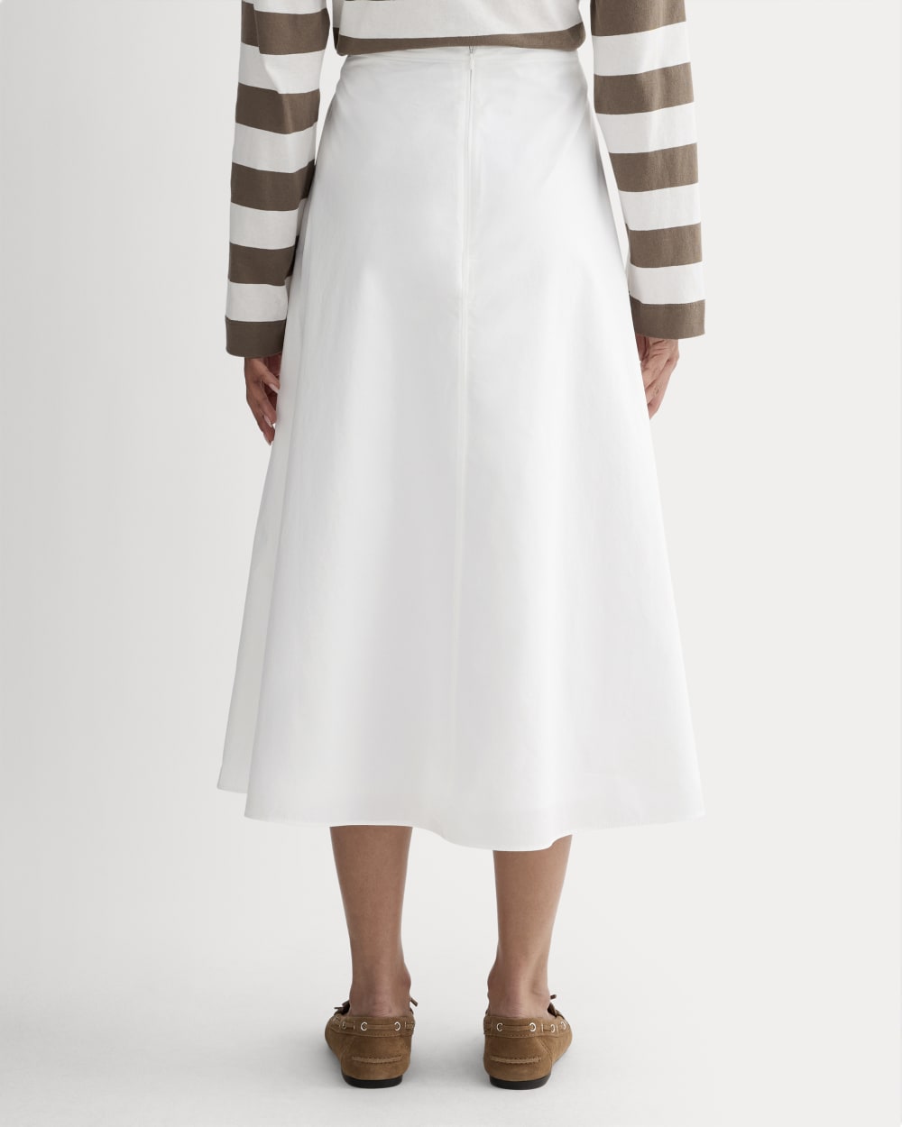 The Midi Skirt In Ultrasoft Cotton | White - Image 5