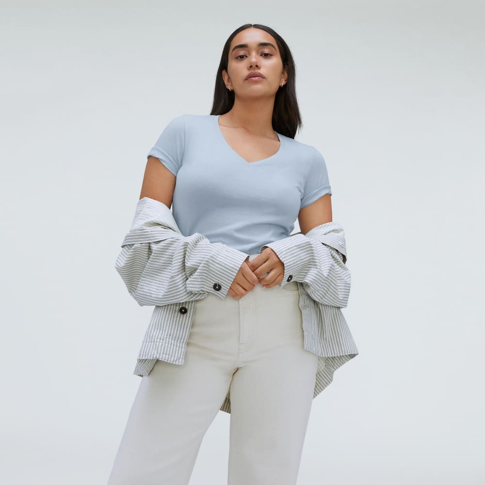 The Organic Cotton V-Neck | Mist - Image 5