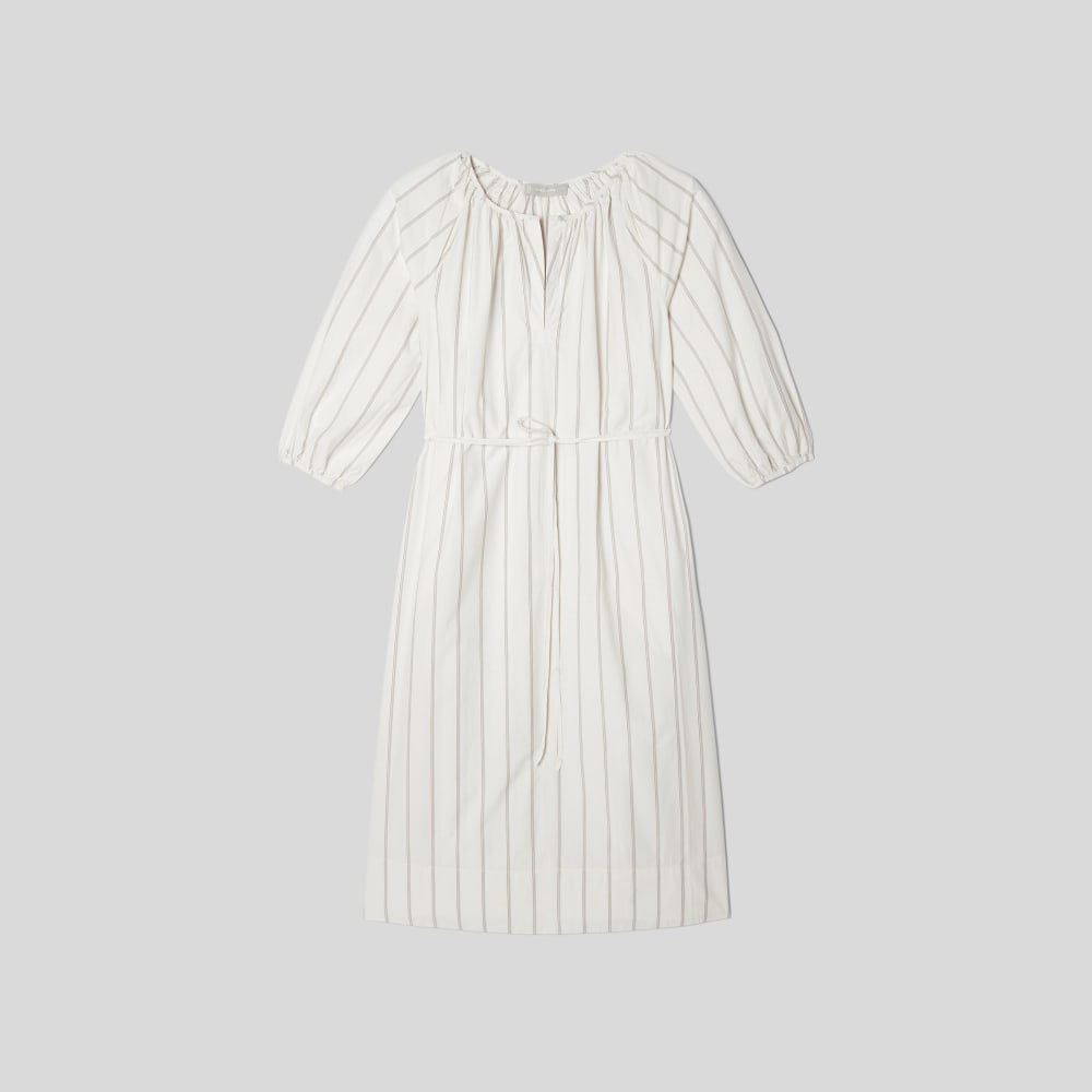 Alternative view of The Raglan Sleeve Poplin Dress | Black / Canvas Tan
