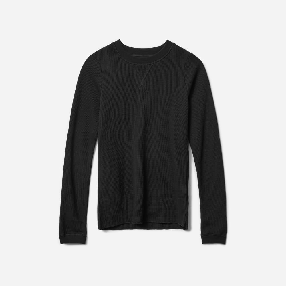 The Organic Cotton Waffle Tee | Black - Image 2