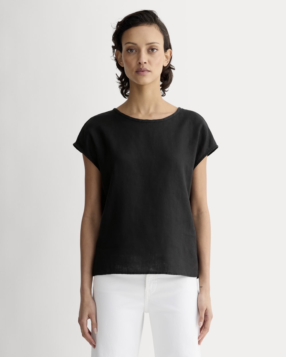 The Muscle Top In Linen | Black