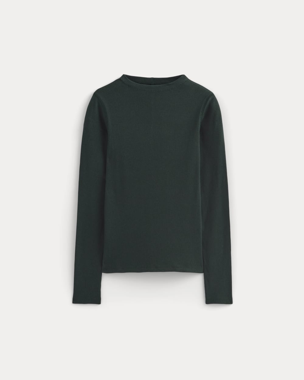 Alternative view of The Luxe Rib Funnel-Neck Tee | Heathered Dark Sea