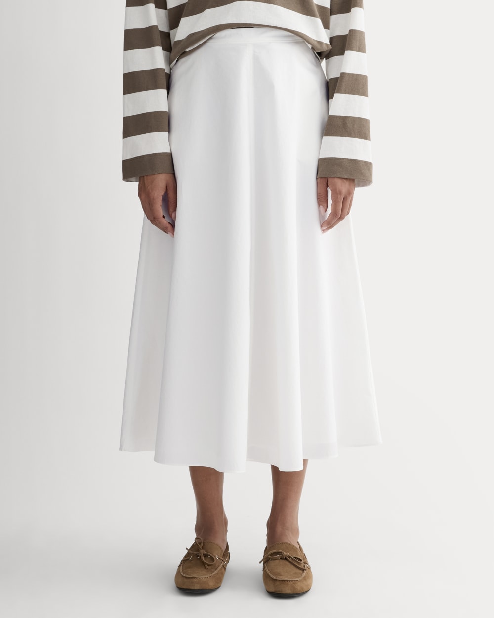 The Midi Skirt In Ultrasoft Cotton | White - Image 3