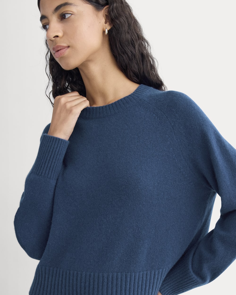 The Boxy Crew In Cashmere | Deep Lazuli Blue - Image 5