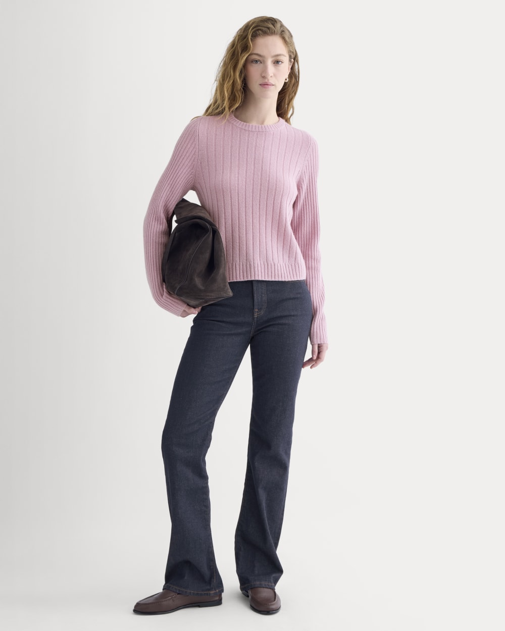 Mix Ribbed Crew In Cashmere | Lilac Crush - Image 3