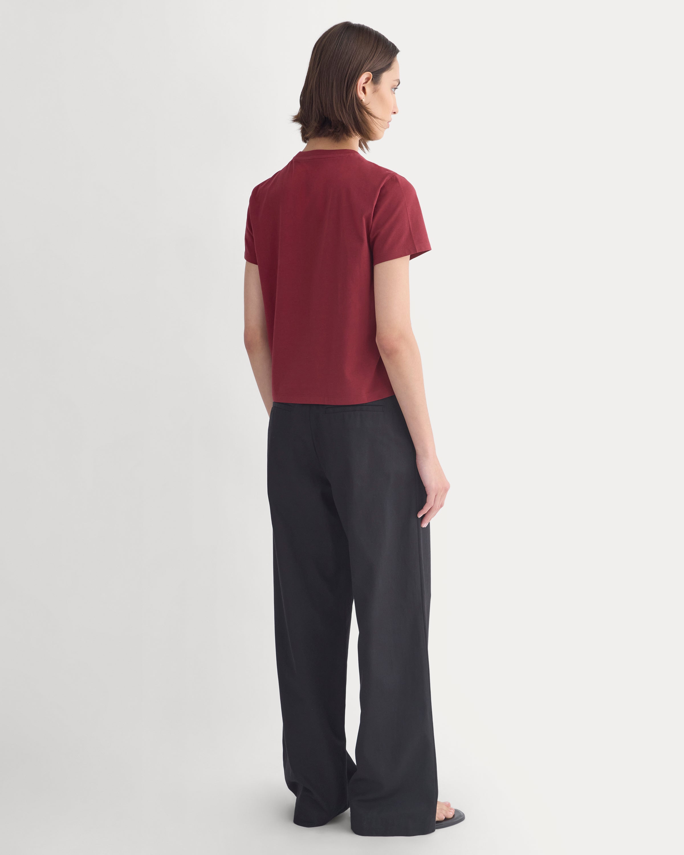 The Box-Cut Tee In Essential Cotton | Cabernet | No Pocket - Image 4