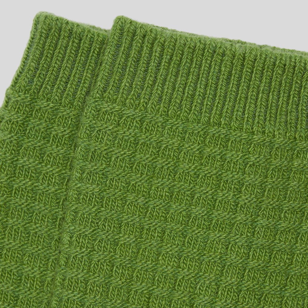 Alternative view of The Belgian Waffle Sweater Sock | Lime Green