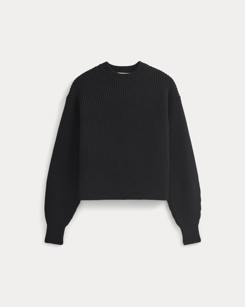 Alternative view of Cropped Ribbed Crew In Everyday Cotton | Black