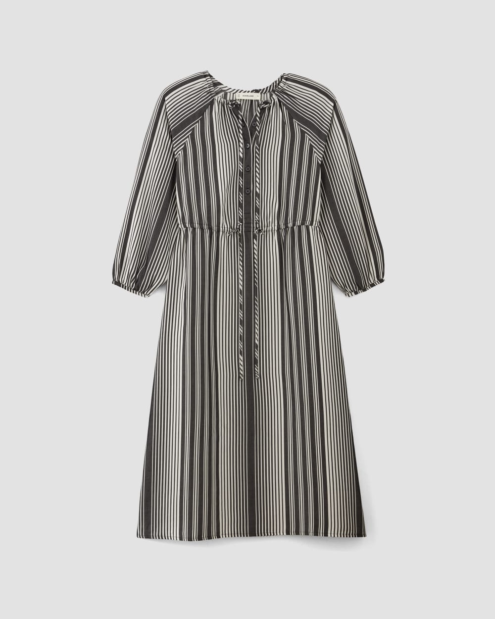 Alternative view of The TENCEL™ Gathered Maxi Dress | Black / Bone
