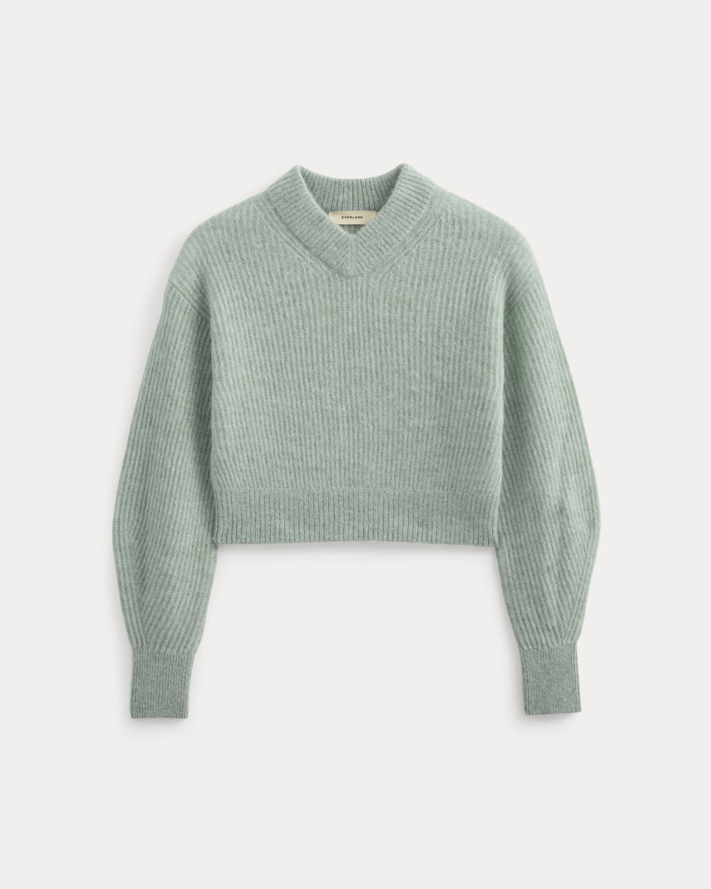 Alternative view of Cropped Cocoon Sweater In Alpaca | Heather Gray Mist