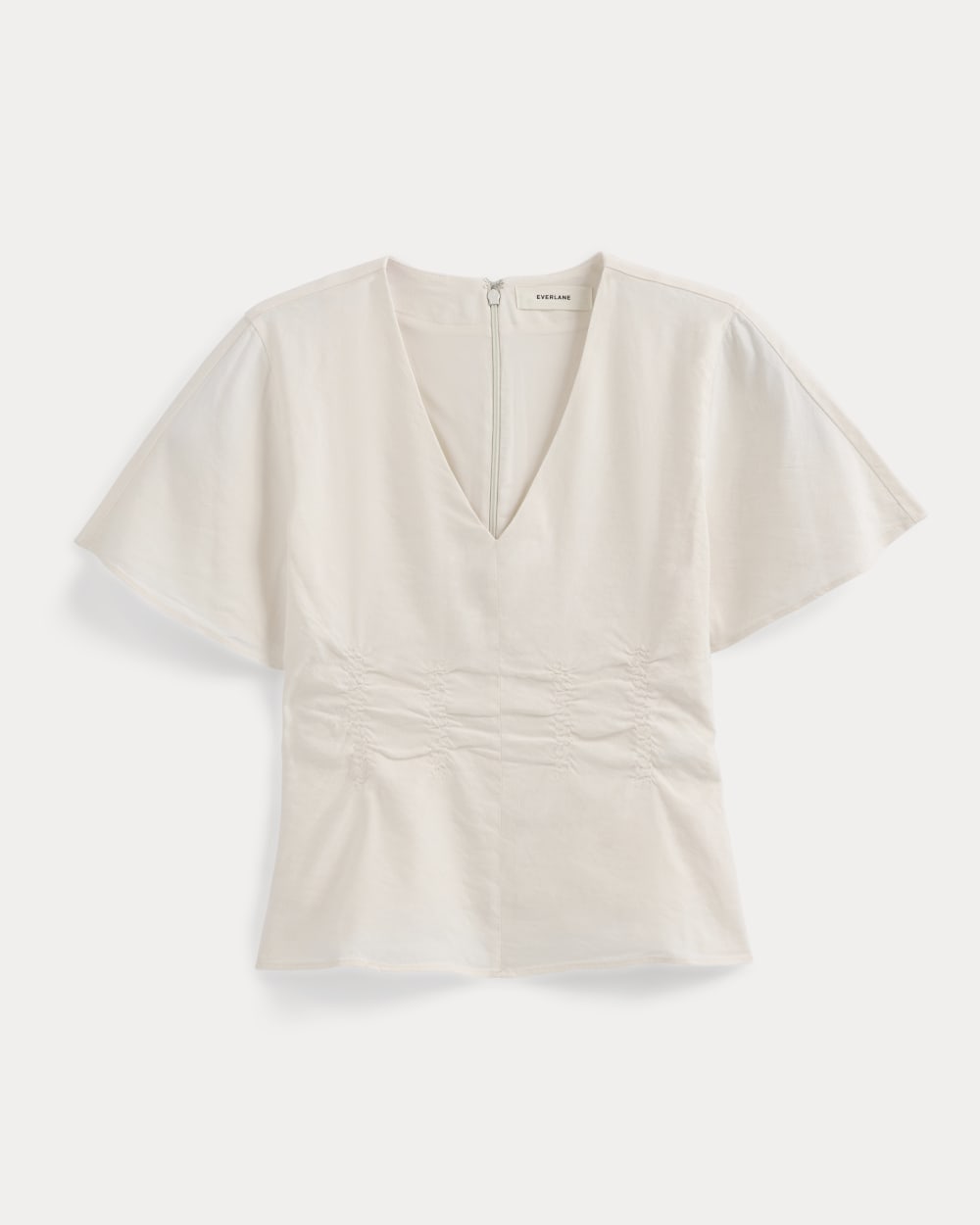 Alternative view of Cinched Top In Stretch Linen | Bone
