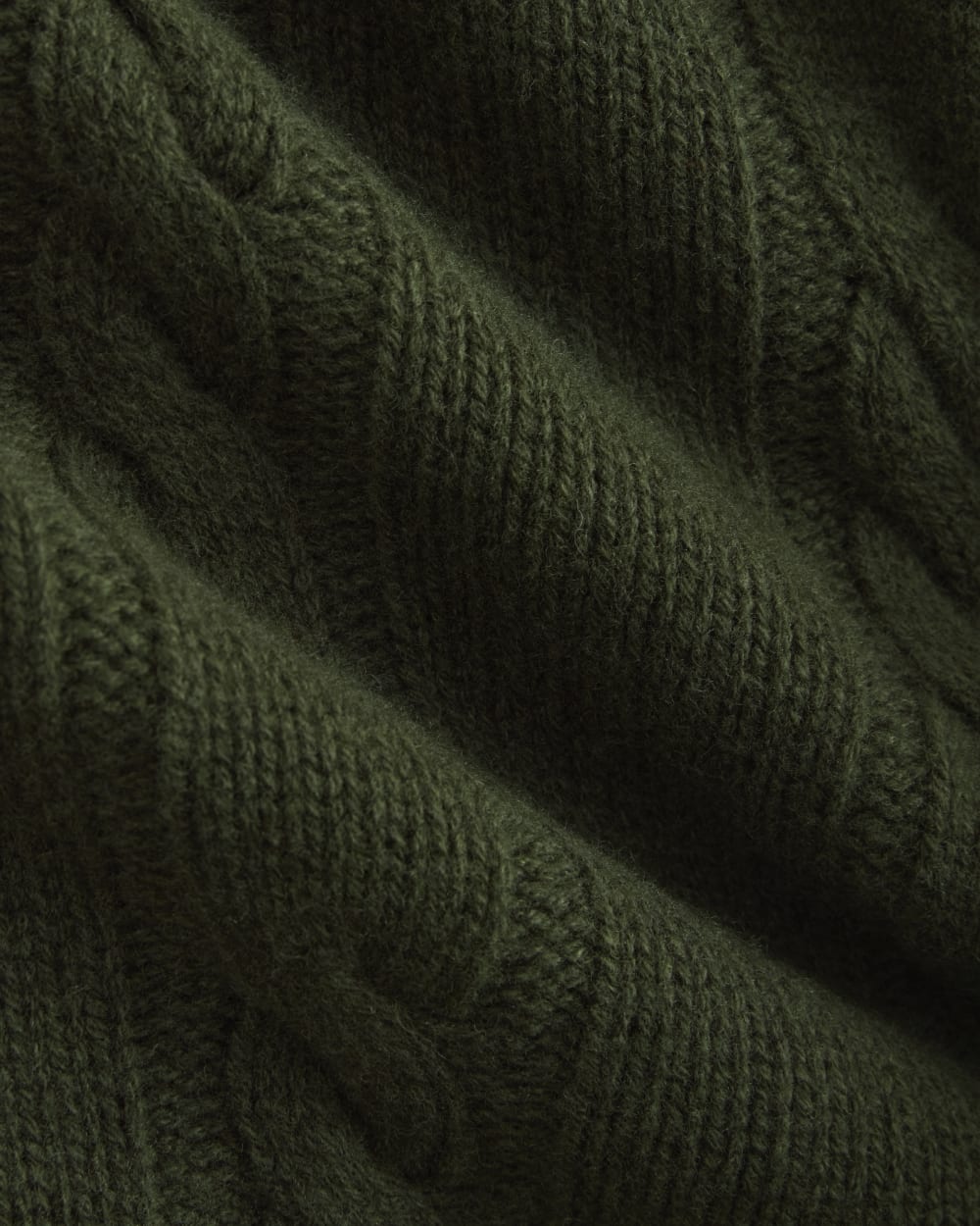 Cable Cardigan In Extrafine Luxe Merino | Dark Forest - Image 6