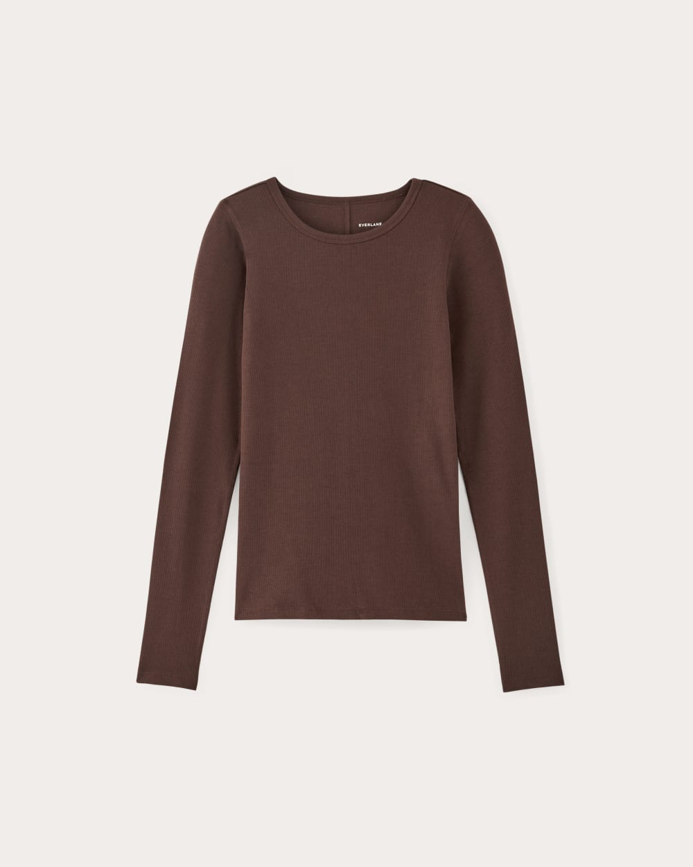 Alternative view of The Luxe Rib Long-Sleeve Crew | Dark Mahogany