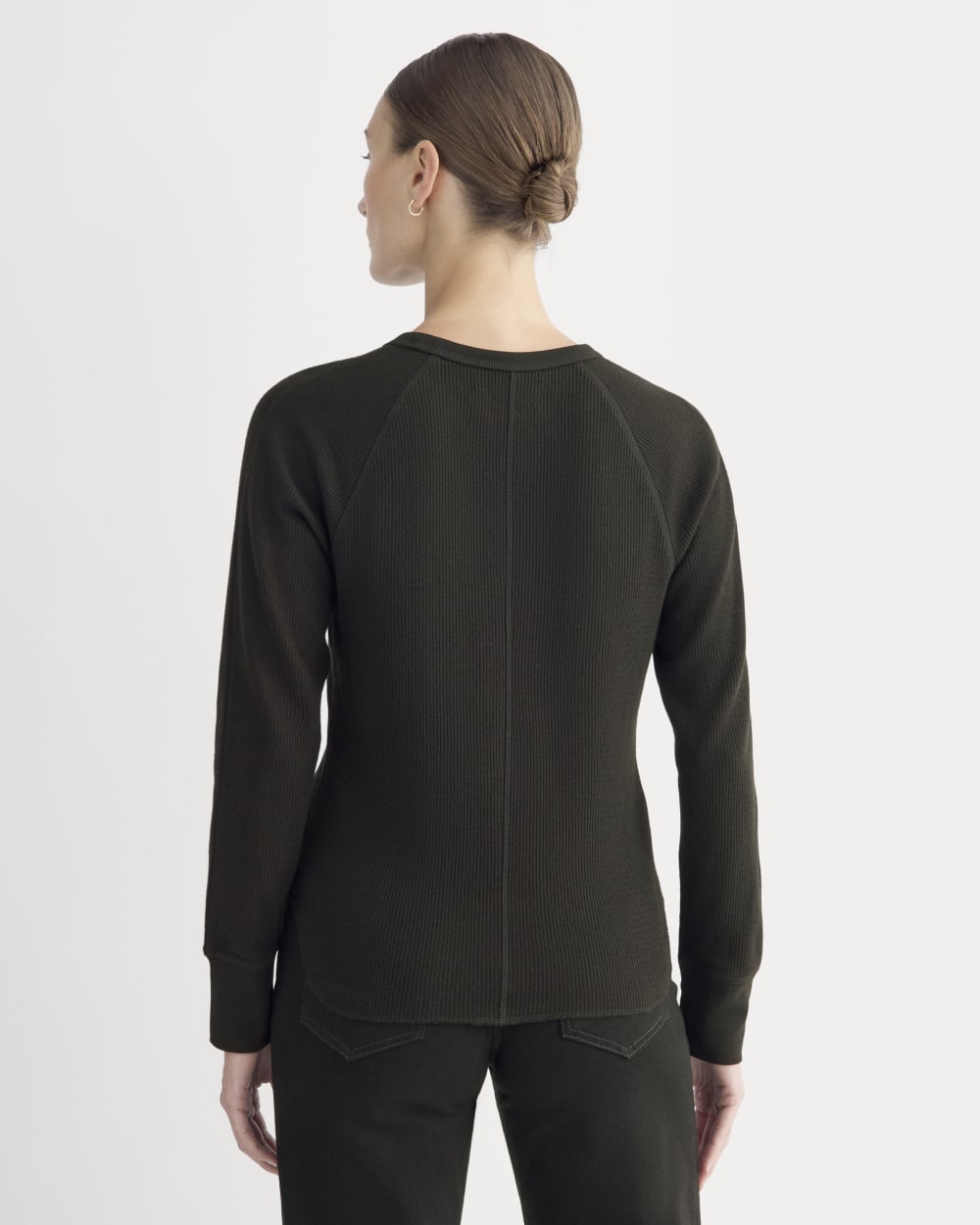 Slim-Fit Crew In Cozy Waffle | Black - Image 5
