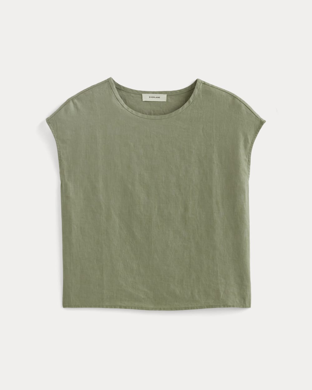 Alternative view of The Muscle Top In Linen | Sage Green