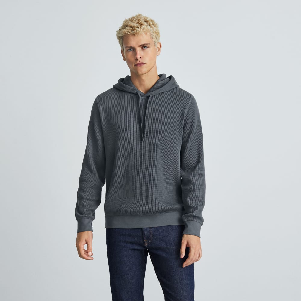 Alternative view of The Waffle-Knit Hoodie | Slate